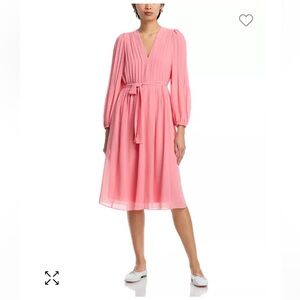 NWT $448 Kobi Halperin cherry blossom Tatum Dress  Pleated Tie Front size S